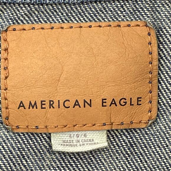 American Eagle Women's Denim Jacket Button Up Short, 100% Cotton, Sz. L - Picture 7 of 8